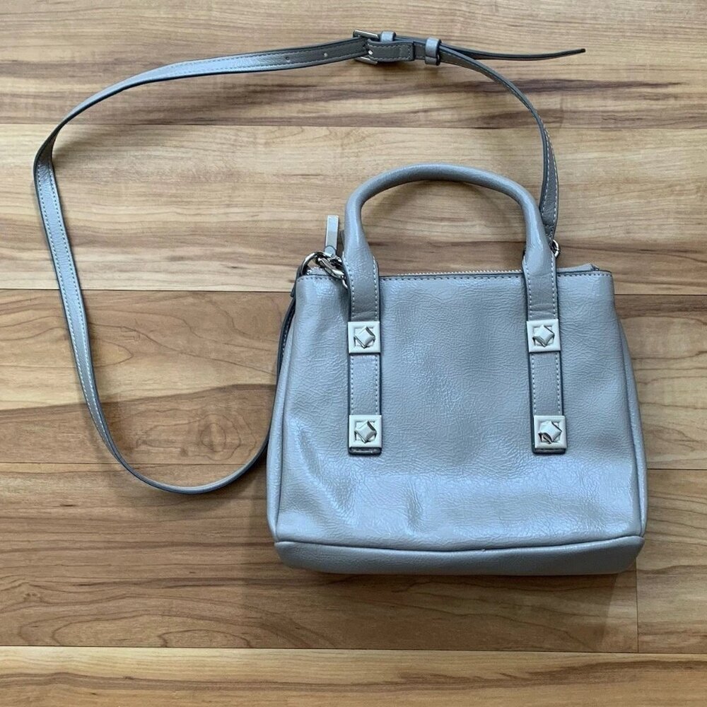 Zara Woman Gray Studded City Mini Bag Removable Strap Purse Handbag